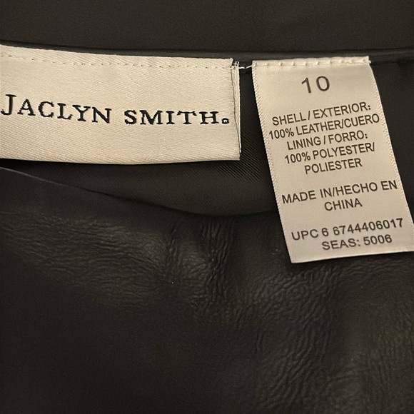 Black Leather Skirt Midi Party Work Date Night Concert Jaclyn Smith Size 10 VTG - Picture 4 of 4